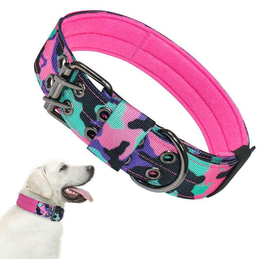Adjustable 5-Level Tactical Dog Collar with Leash – Perfect for Large Breeds like German Shepherd & Malinois