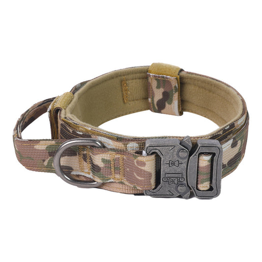 Tactical Nylon Dog Collar with Thickened Leash for Outdoor Use