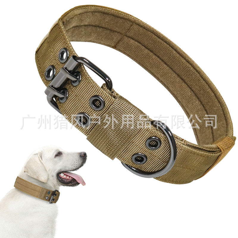 Adjustable 5-Level Tactical Dog Collar with Leash – Perfect for Large Breeds like German Shepherd & Malinois