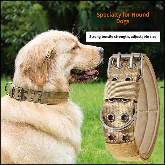 Tactical Nylon Dog Collar with Thickened Leash for Outdoor Use